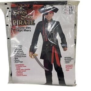 Seven Seas Pirate Halloween Costume Kids Medium Size 8-10